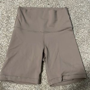 Tan TNA biker shorts